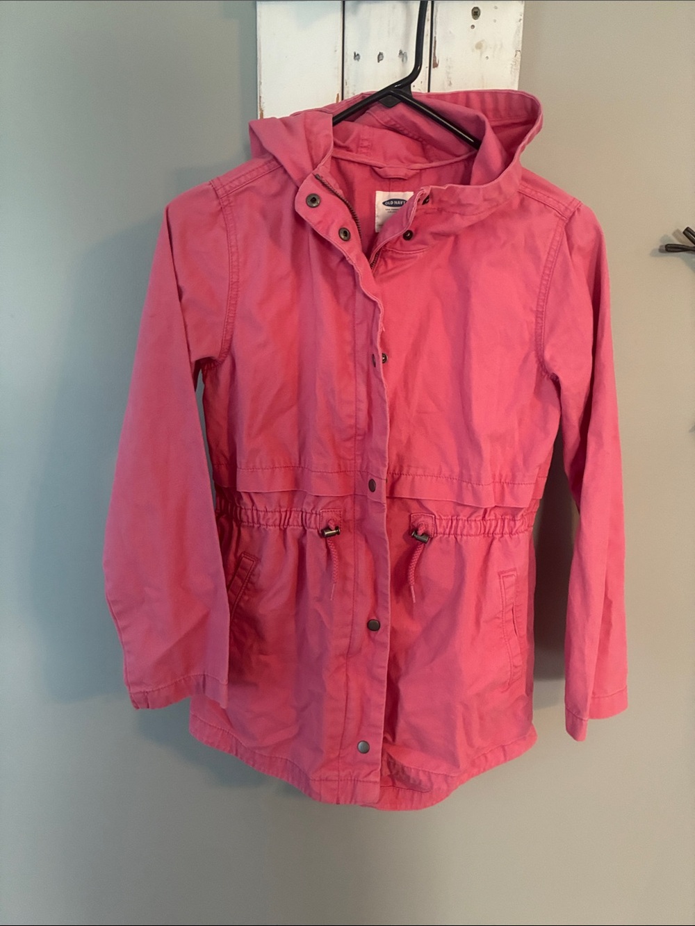 Girls cinch waist pink jacket